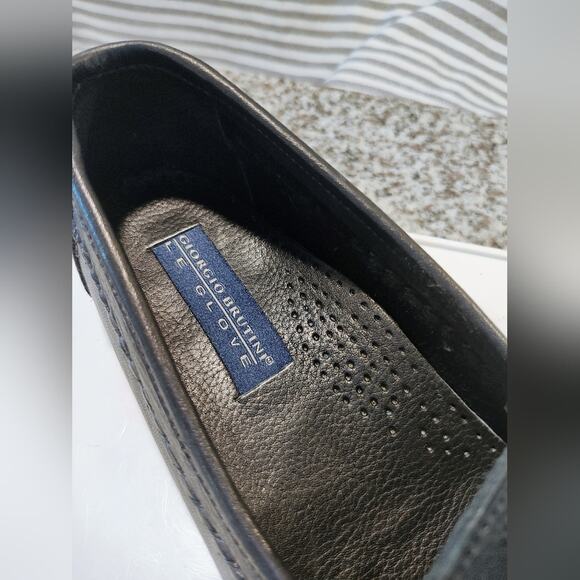 Giorgio Brutini LE Glove Black Pebbled Leather Loafers Size 8.5 D #670221 EUC! - Picture 6 of 12
